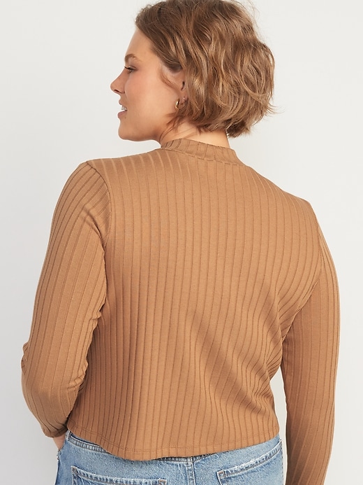 Image number 6 showing, Rib-Knit Crop Sweater