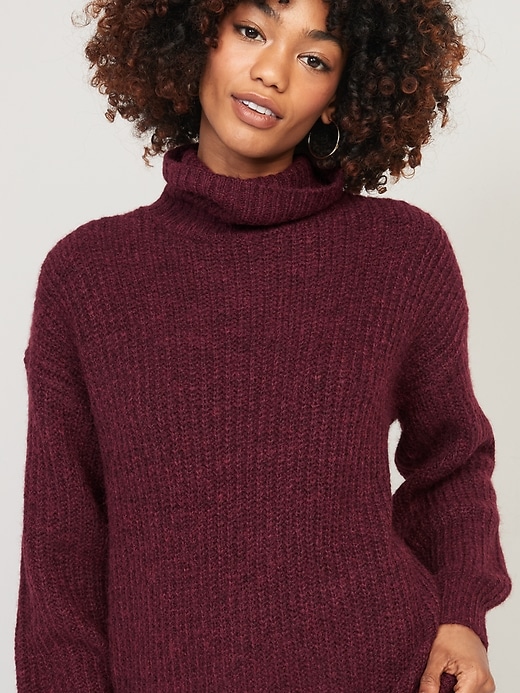 Shaker-Stitch Tunic-Length Turtleneck Sweater | Old Navy