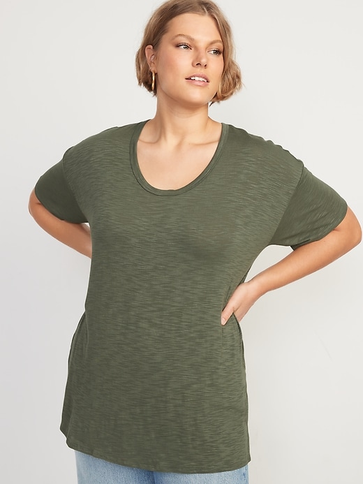 Image number 5 showing, Oversized Luxe Slub-Knit Tunic T-Shirt for Women