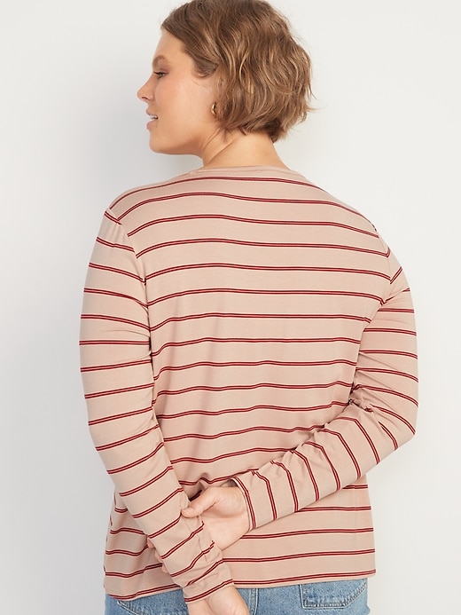 Image number 6 showing, Luxe Striped Long-Sleeve T-Shirt for Women