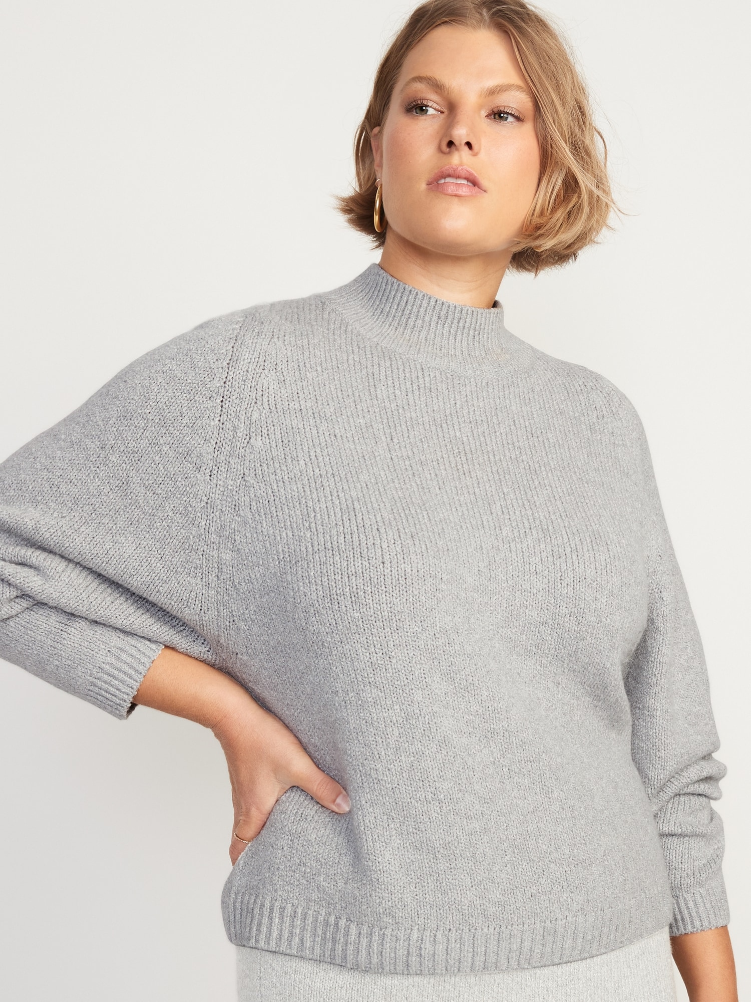 Melange Cozy Mock-Neck Sweater for Women | Old Navy