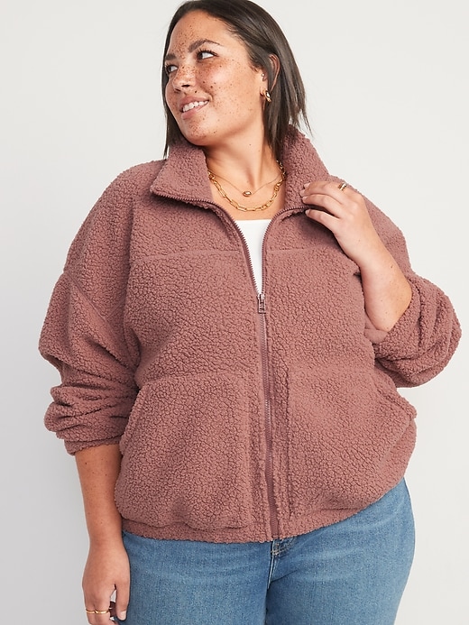 Image number 7 showing, Slouchy Sherpa Zip Jacket
