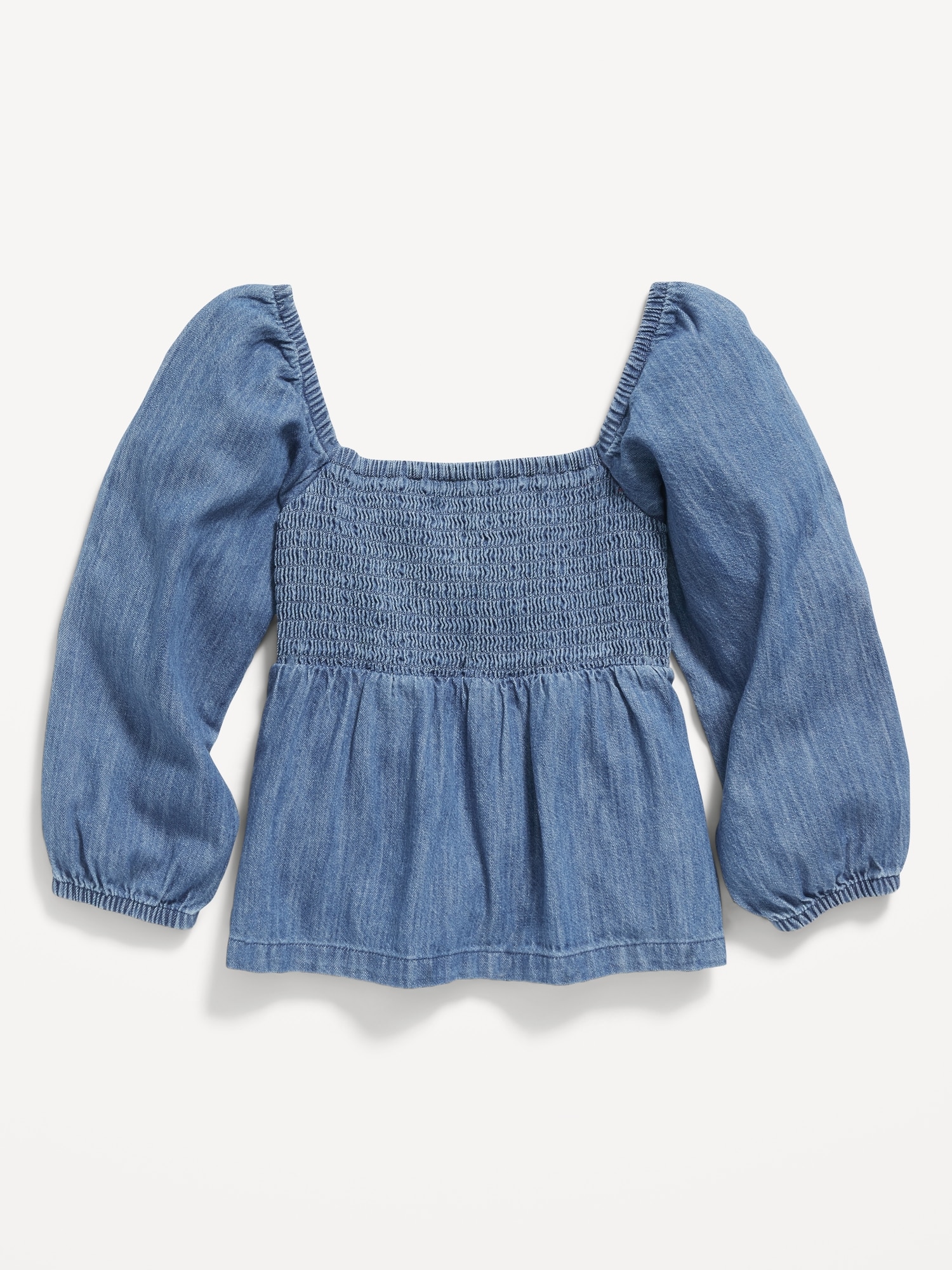 Smocked Cutout Bow Detailed Jean Top For Girls Old Navy