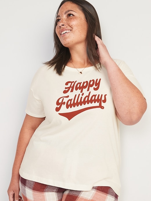 Image number 7 showing, "Happy Fallidays" Matching Graphic T-Shirt