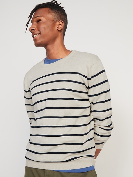 Image number 1 showing, Striped Crew-Neck Sweater for Men