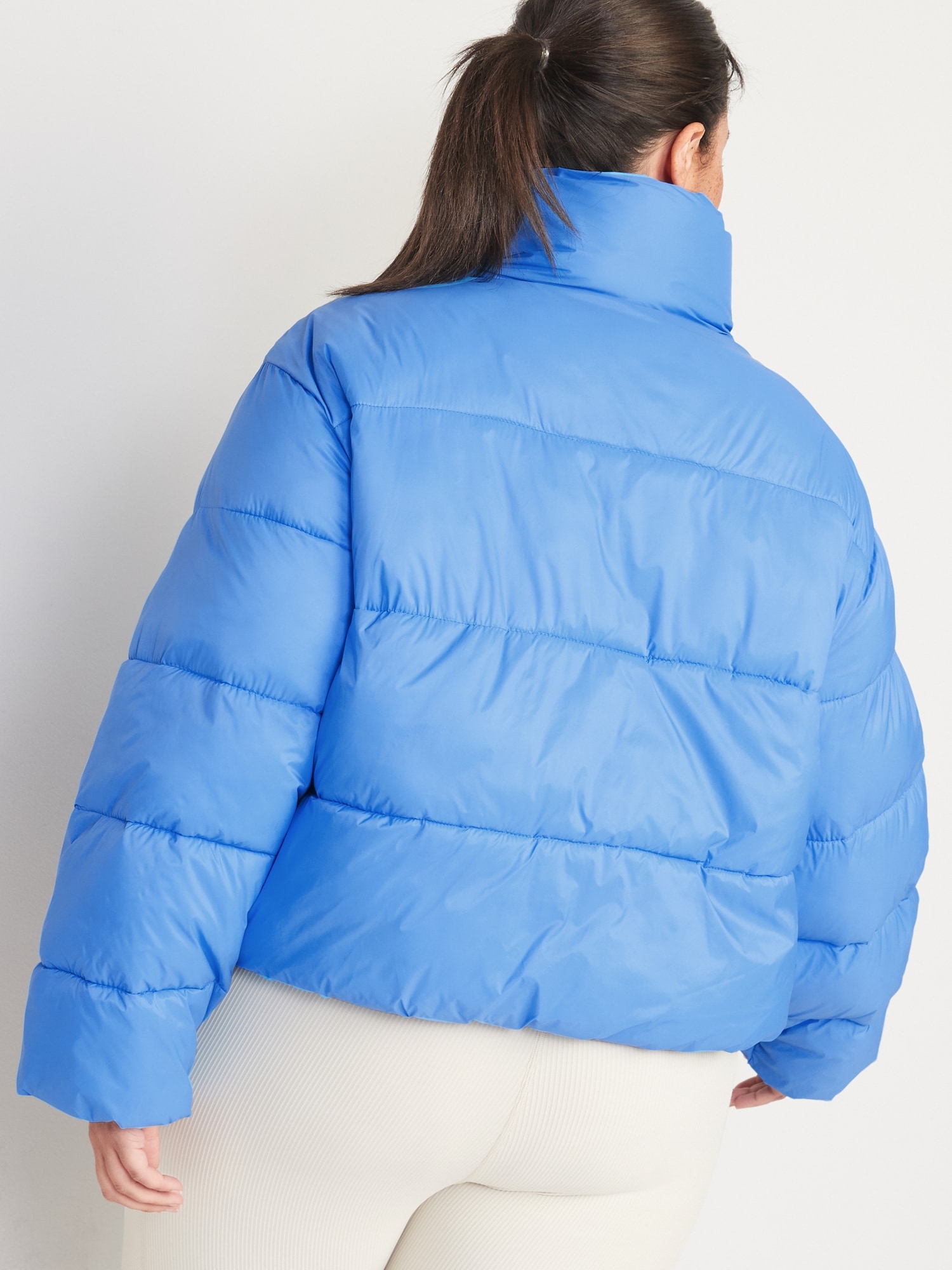 Baby blue clearance puffer jacket women's