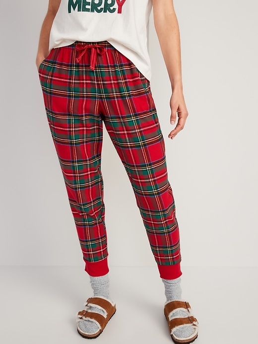 Printed Flannel Jogger Pajama Pants for Women | Old Navy