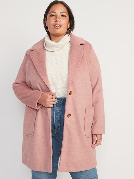 Image number 5 showing, Oversized Soft-Brushed Overcoat for Women