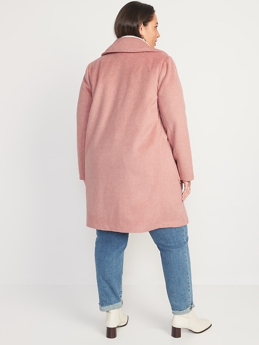 Image number 6 showing, Oversized Soft-Brushed Overcoat for Women
