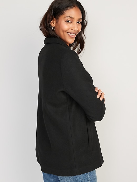 Image number 2 showing, Soft-Brushed Button-Front Car Coat for Women