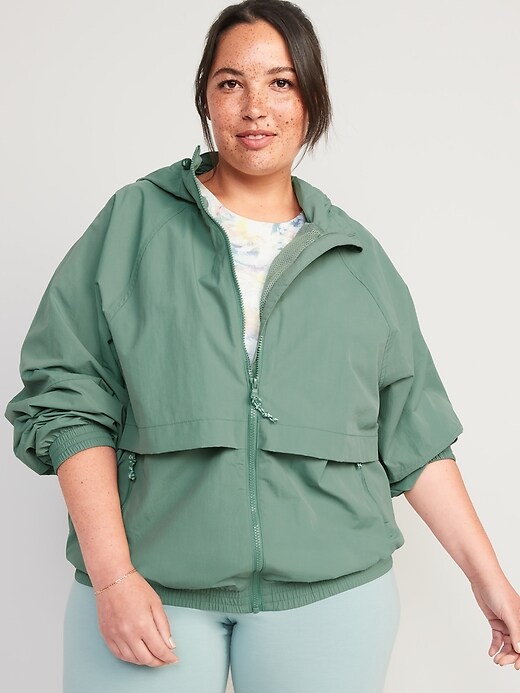 Image number 6 showing, Water-Resistant Hooded Performance Zip Jacket for Women
