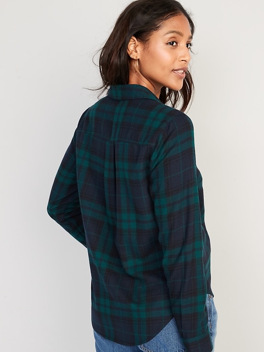 Image number 2 showing, Plaid Flannel Classic Shirt for Women