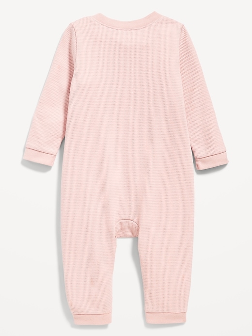 Unisex Thermal-Knit Henley One-Piece for Baby