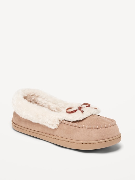 Faux-Suede Sherpa-Lined Slippers For Women | Old Navy