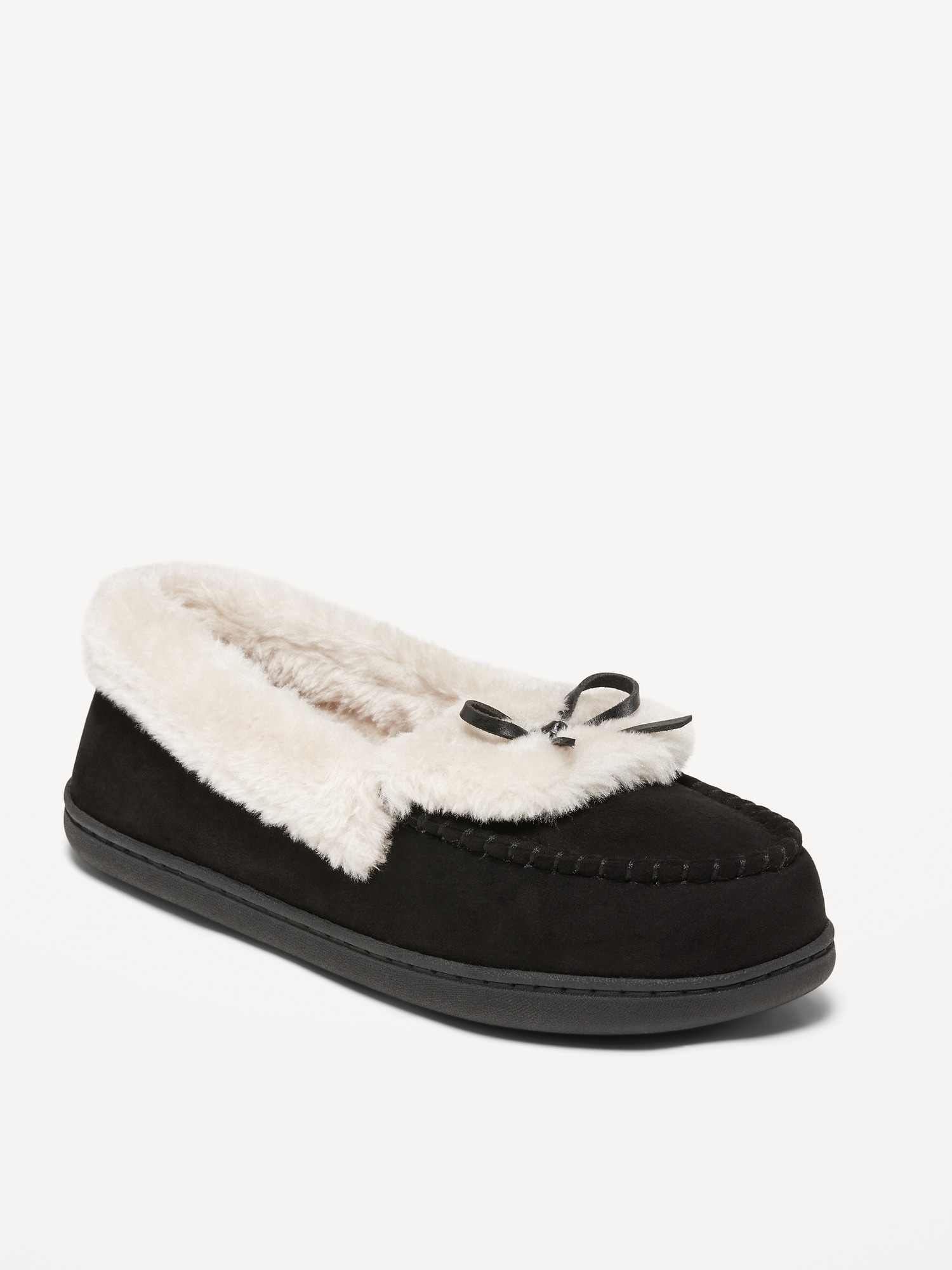 Faux-Suede Moccasin Slippers for Women