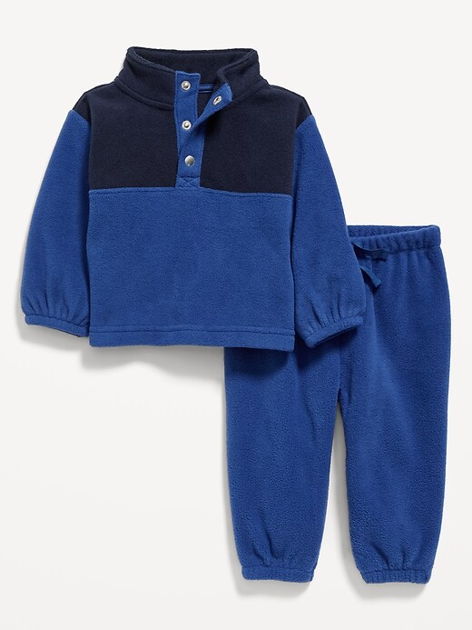 View large product image 1 of 2. 2-Piece Micro Fleece Mock-Neck Pullover and Pants Set for Baby