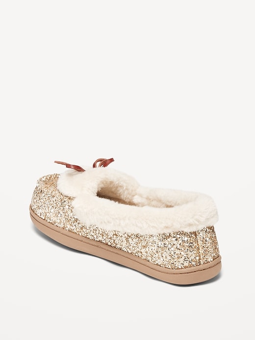 Image number 6 showing, Cozy Faux-Fur Lined Glitter Moccasin Slippers