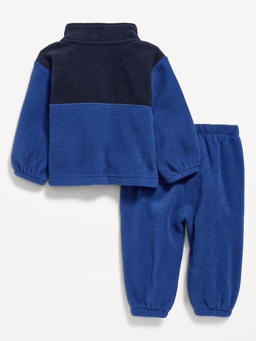 View large product image 2 of 2. 2-Piece Micro Fleece Mock-Neck Pullover and Pants Set for Baby