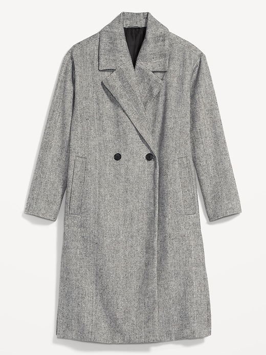 Image number 4 showing, Long Slouchy Double-Breasted Coat for Women
