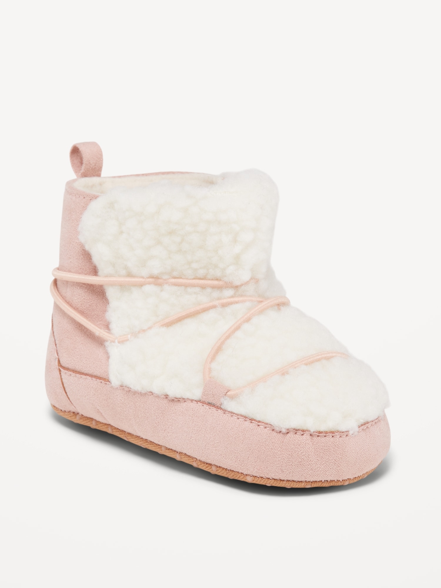 Oldnavy Unisex Faux-Suede Sherpa-Trim Cozy Booties for Baby
