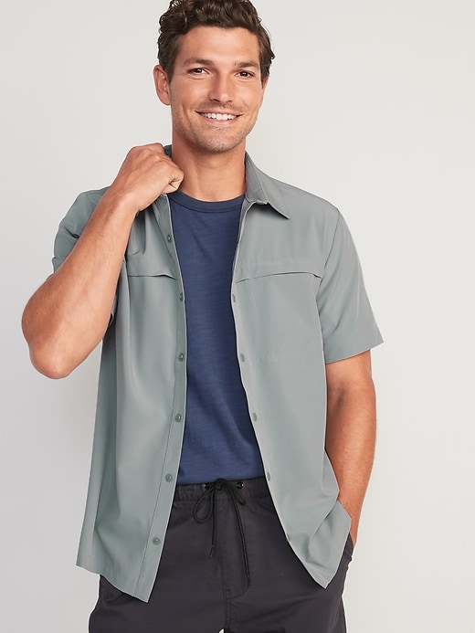 View large product image 1 of 1. StretchTech Go-Dry Cool Hidden-Pocket Shirt
