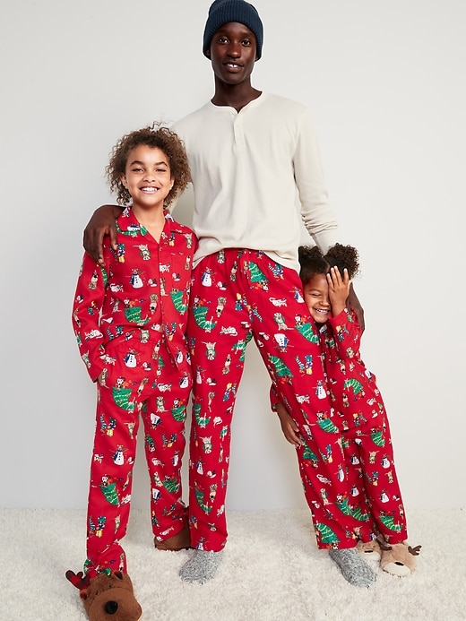 Image number 4 showing, Matching Holiday Print Flannel Pajamas Set for Men
