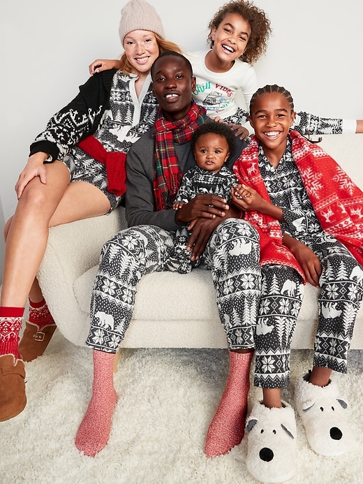 Gender-Neutral Holiday Matching Snug-Fit Pajama Set for Kids