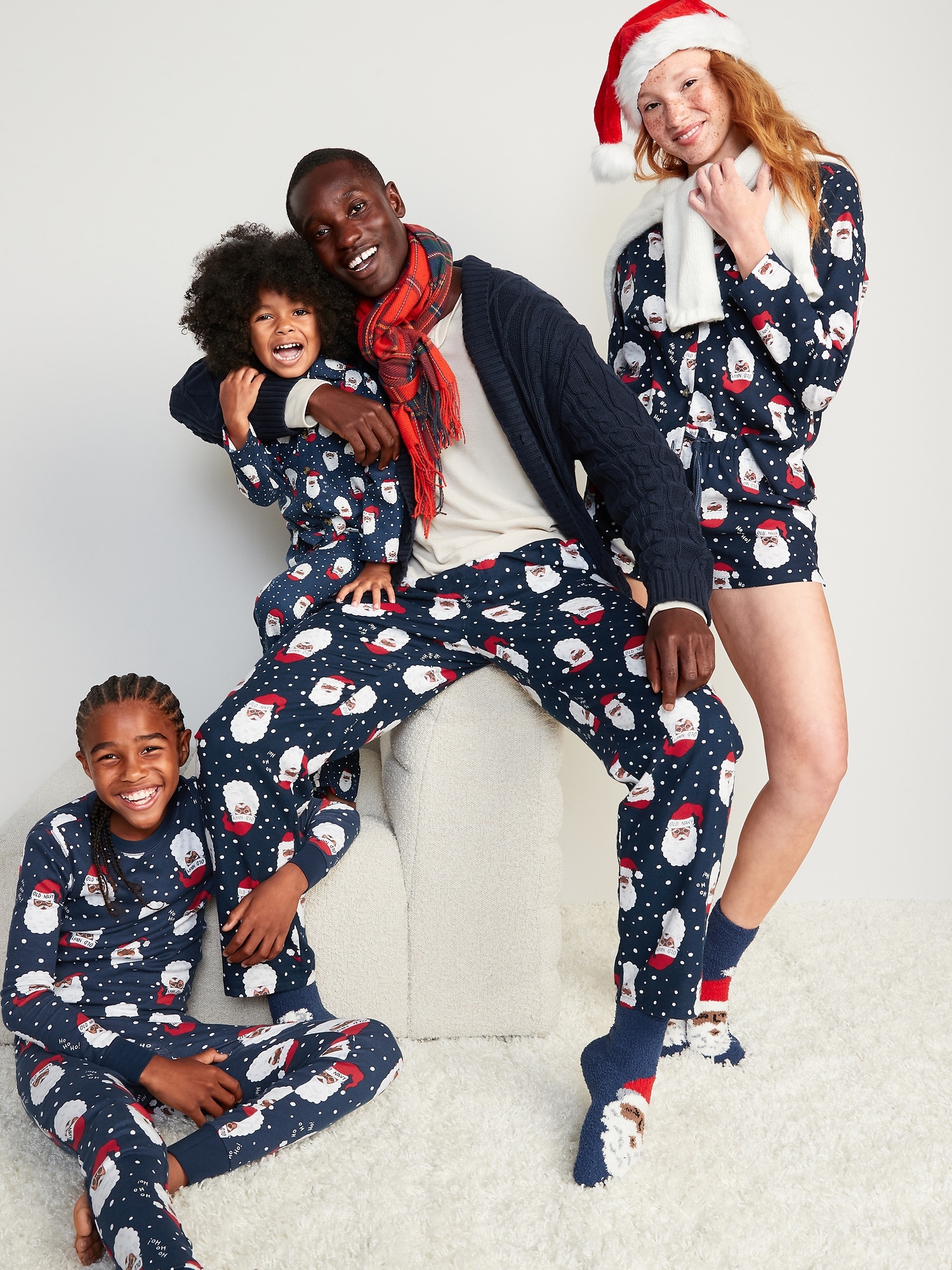 Unisex Sleep & Play Matching Print 2-Way-Zip Footed One-Piece for