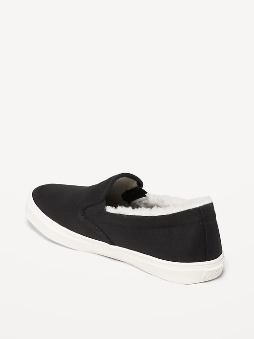 Image number 6 showing, Sherpa-Lined Canvas Slip-On Sneakers