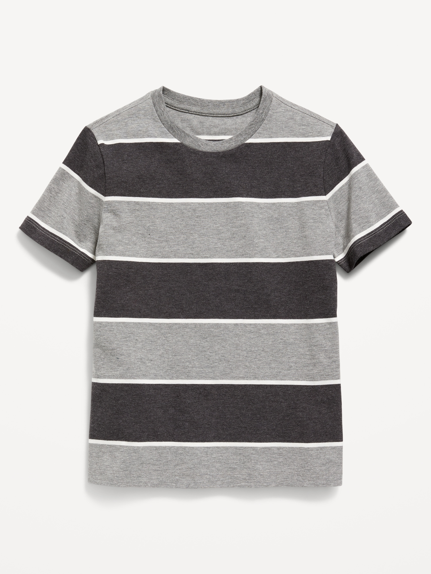 Old Navy Softest Short-Sleeve Striped T-Shirt for Boys gray. 1