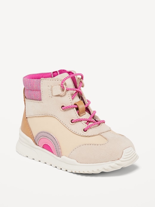 View large product image 1 of 4. Color-Blocked Lace-Up Hiking Sneakers for Toddler Girls