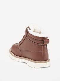 View large product image 3 of 3. Faux-Leather Ankle Boots for Toddler Boys