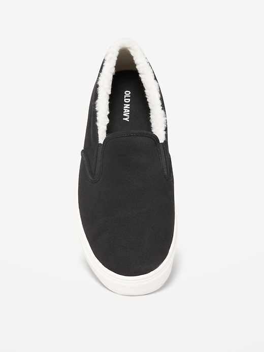 Image number 3 showing, Sherpa-Lined Canvas Slip-On Sneakers