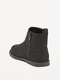 View large product image 3 of 3. Faux-Suede Side-Zip Ankle Boots for Toddler Girls