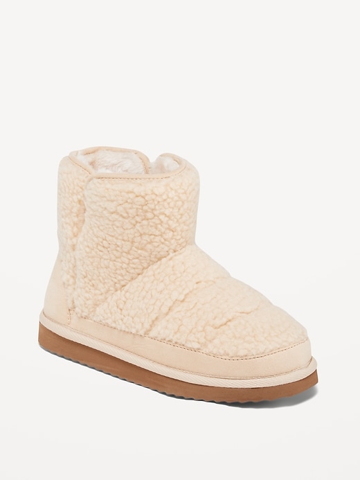 View large product image 1 of 1. Cozy Sherpa Faux-Fur Lined Boots for Girls