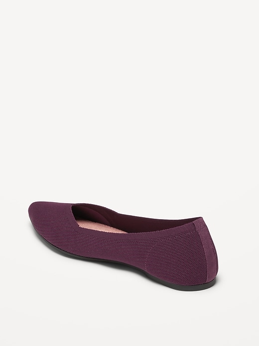 Image number 6 showing, Textured-Knit Pointy-Toe Ballet Flats