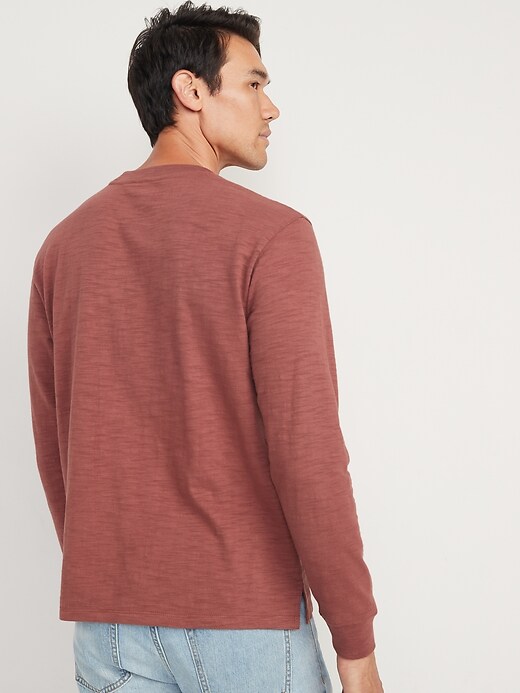Image number 6 showing, Slub-Knit Long-Sleeve Pocket T-Shirt for Men