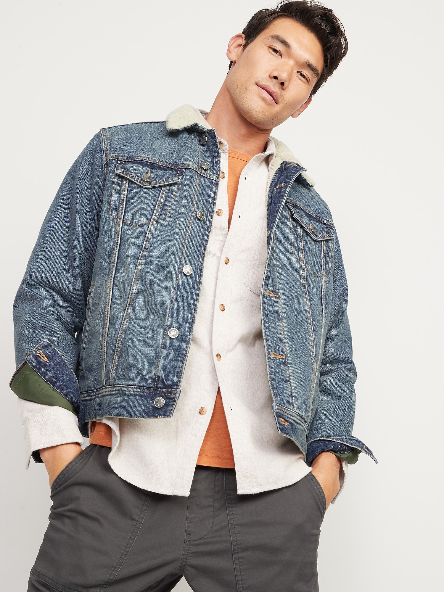 Old navy jean jacket with fur sale