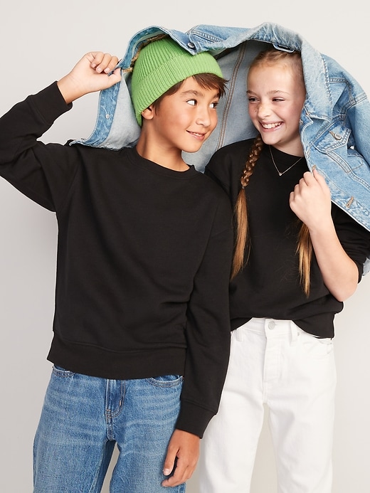 View large product image 1 of 2. Gender-Neutral Crew-Neck Sweatshirt for Kids