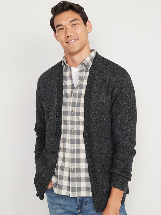 Old Navy - Loose-Fit V-Neck Button-Front Cardigan Sweater for Men