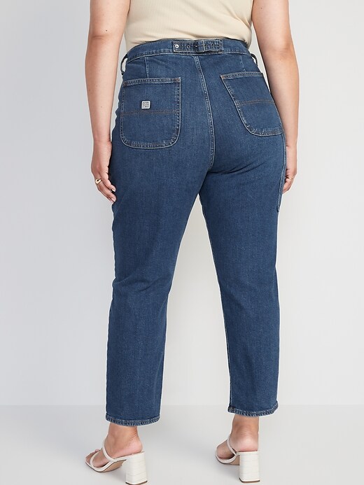 Image number 8 showing, Extra High-Waisted Sky-Hi Straight Cropped Workwear Jeans
