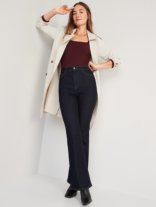 Image number 3 showing, Higher High-Waisted Pintuck Flare Jeans