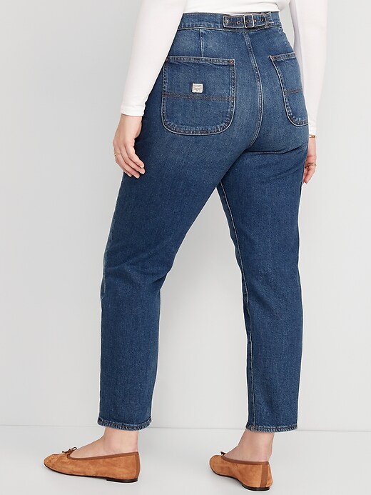 Image number 6 showing, Extra High-Waisted Sky-Hi Straight Cropped Workwear Jeans for Women