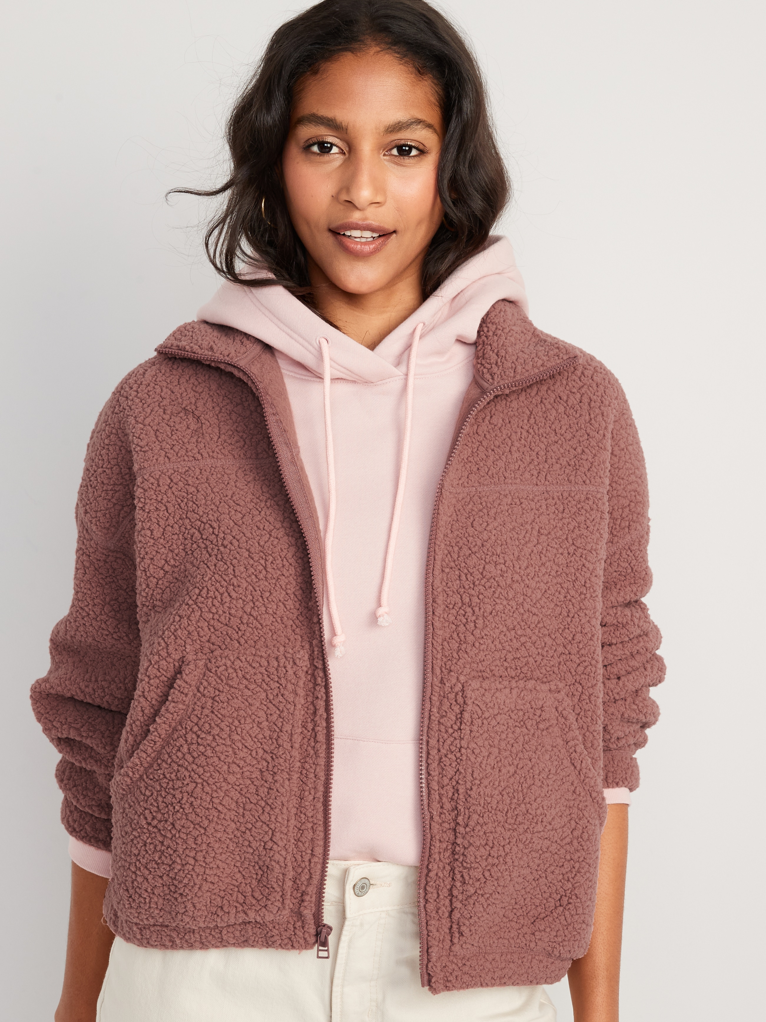 old navy sherpa cardigan