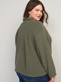 Slouchy Sherpa Zip Jacket for Women 