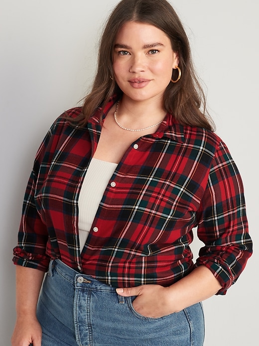 Image number 7 showing, Plaid Flannel Classic Shirt for Women