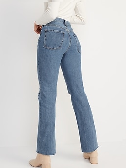 Suede Juniors Eva Mid Rise Ripped Bootcut Casey Jeans Blue 27