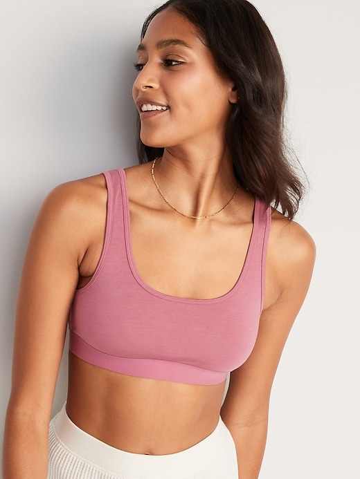 View large product image 1 of 7. Supima® Cotton-Blend Bralette Top