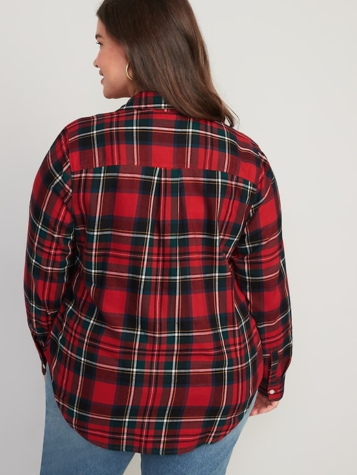 Image number 8 showing, Plaid Flannel Classic Shirt for Women