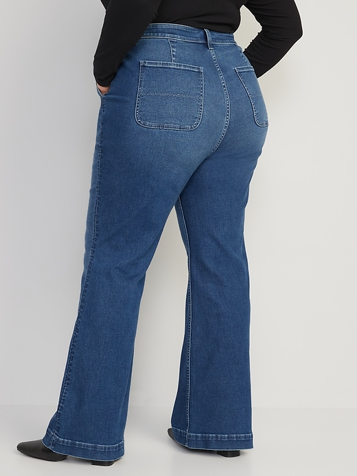 Image number 8 showing, Extra High-Waisted 360° Stretch Trouser Flare Jeans